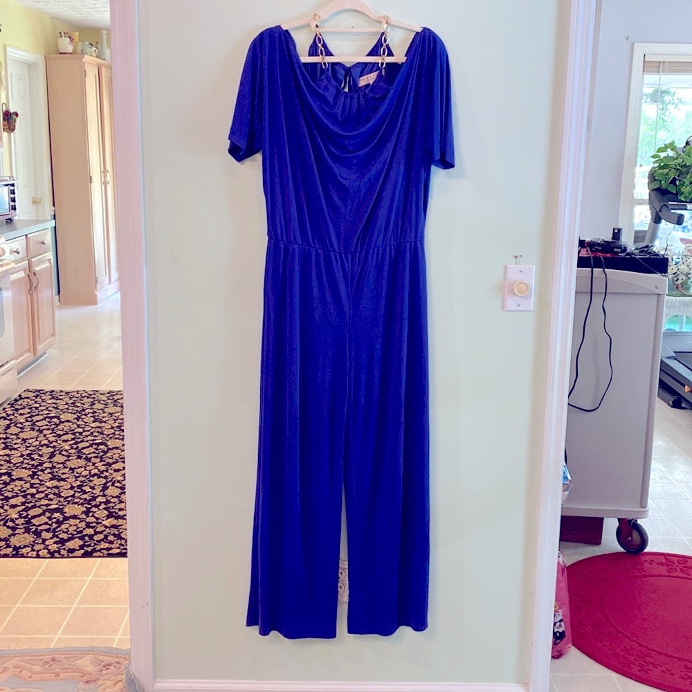 Designer Trina Turk Royal blue pantsuit.